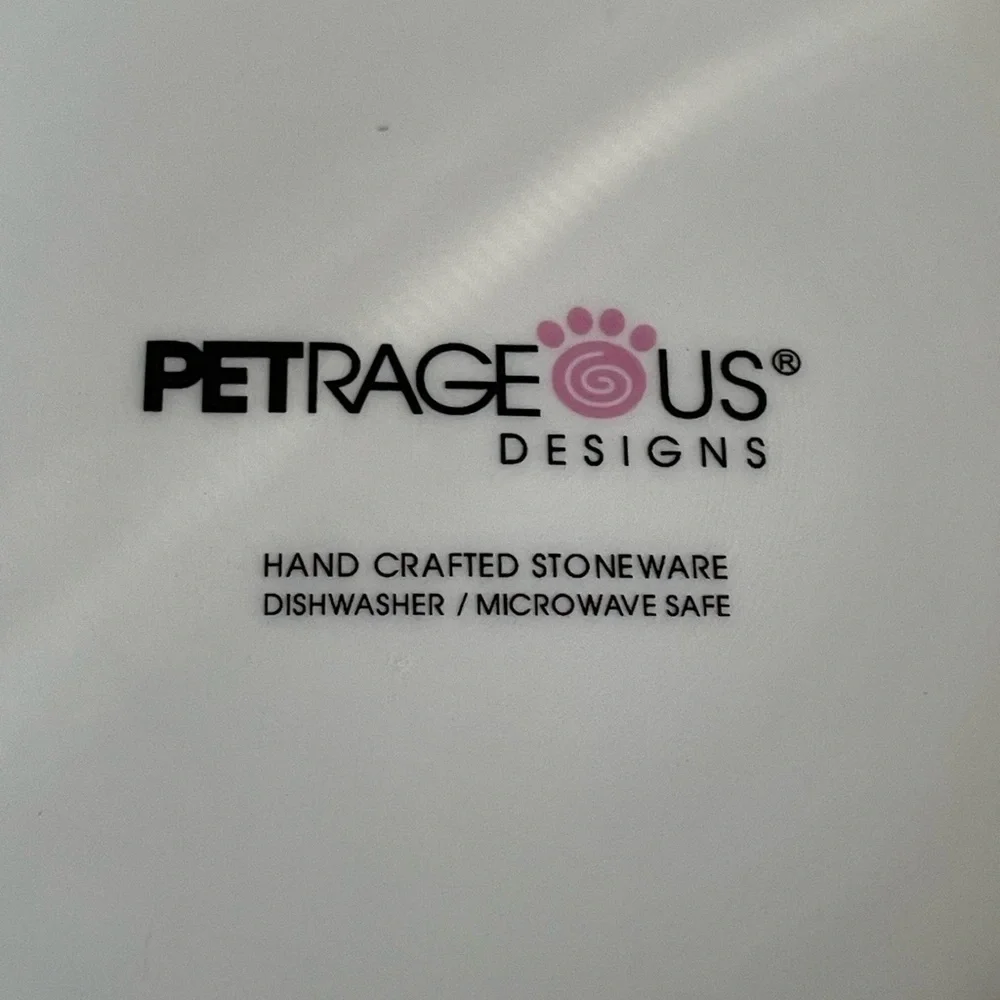 Petrageous Designs Hand-crafted Stoneware Dog Water Food Bowl “Woof”